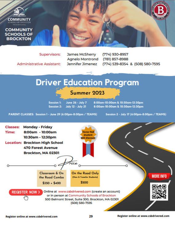 Drivers Ed program - summer 2023